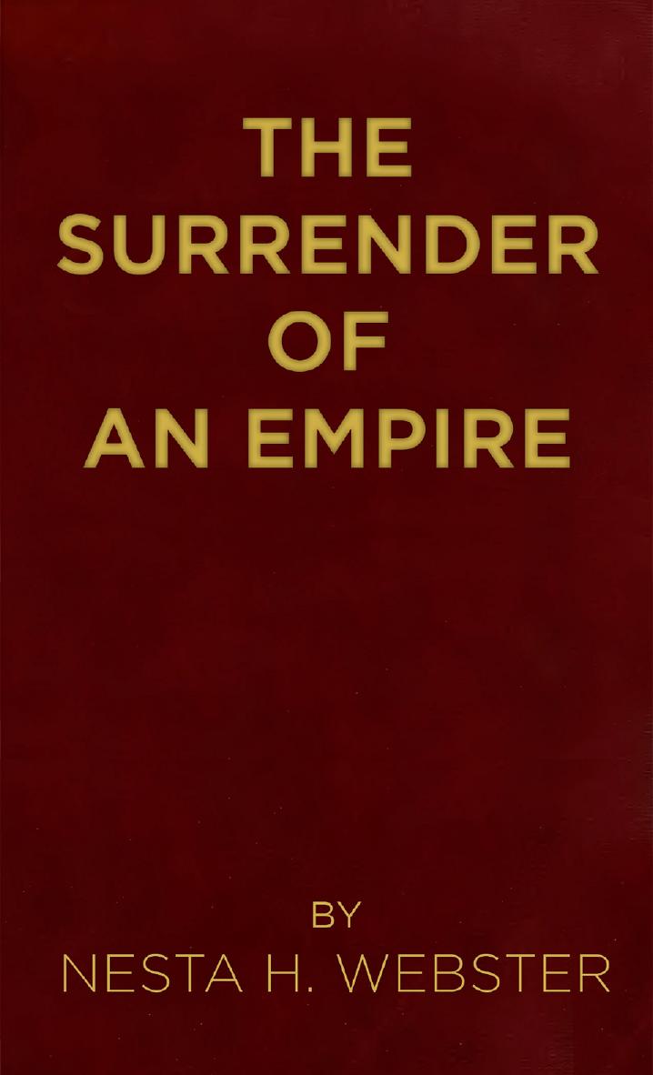 The Surrender of an Empire (1931) by Nesta Helen Webster